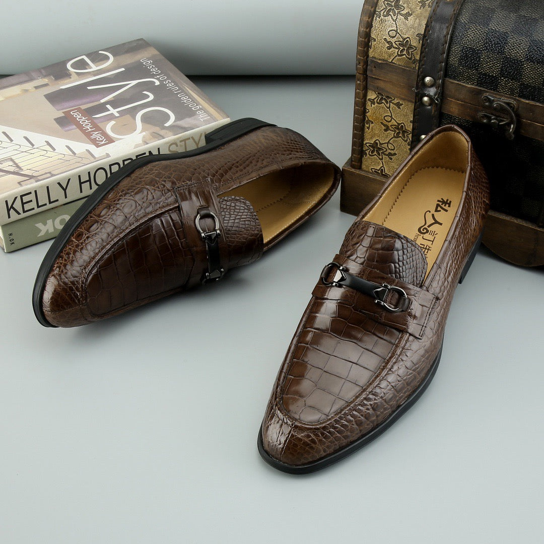 Crocodile Shoes Mens Crocodile Leather Casual Loafer Drive Shoes