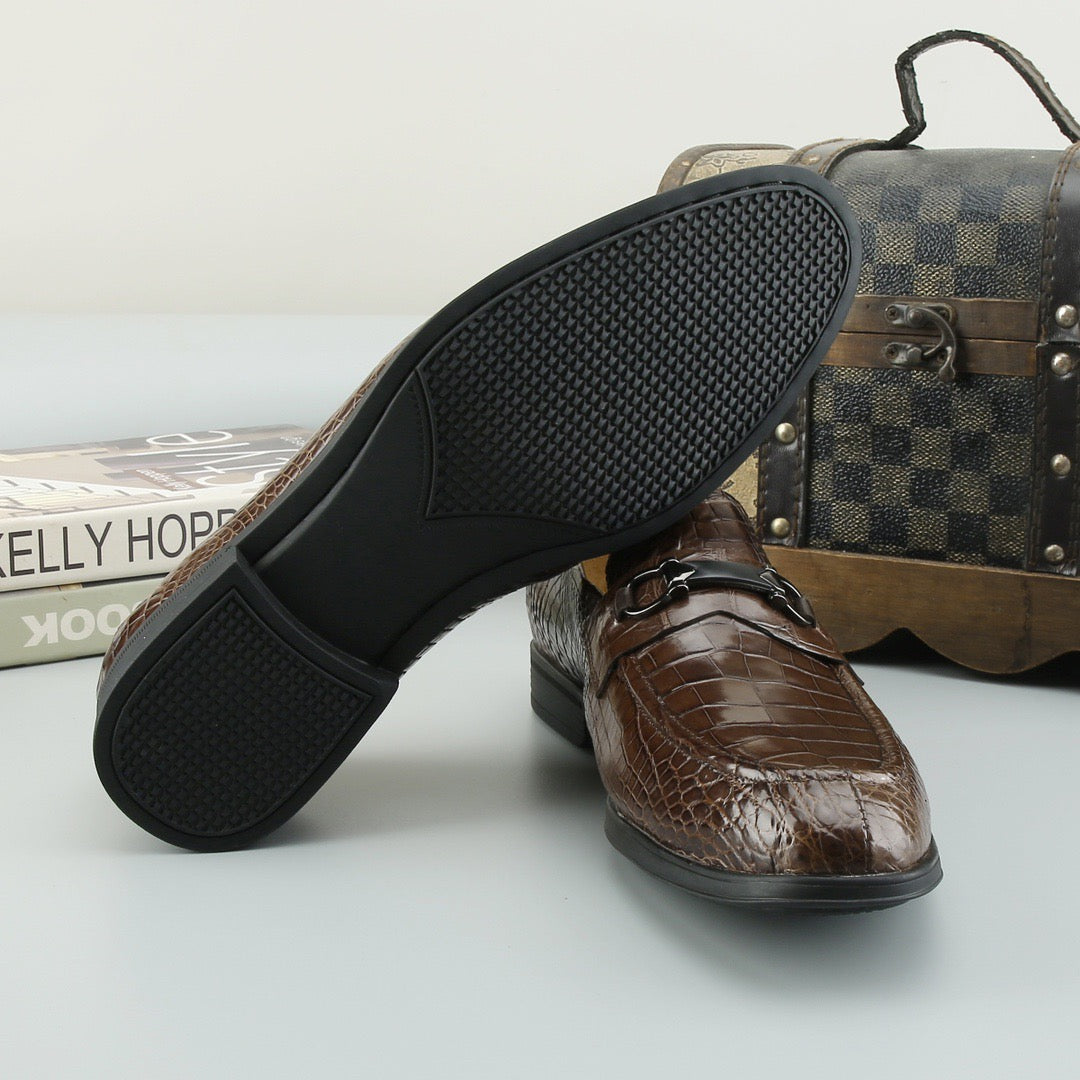 Crocodile Shoes Mens Crocodile Leather Casual Loafer Drive Shoes