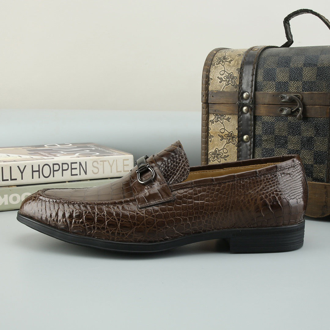 Crocodile Shoes Mens Crocodile Leather Casual Loafer Drive Shoes