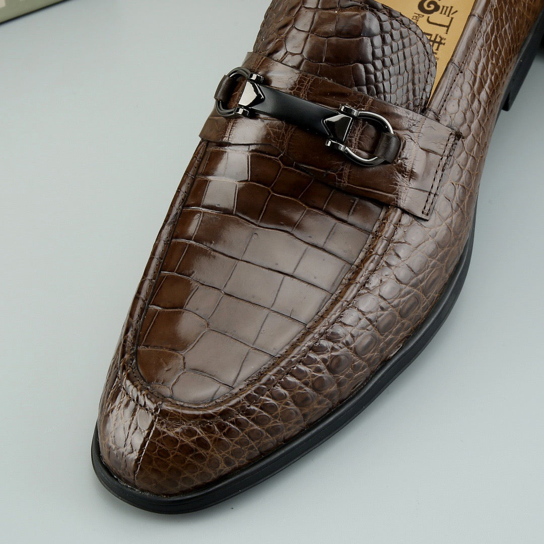 Crocodile Shoes Mens Crocodile Leather Casual Loafer Drive Shoes