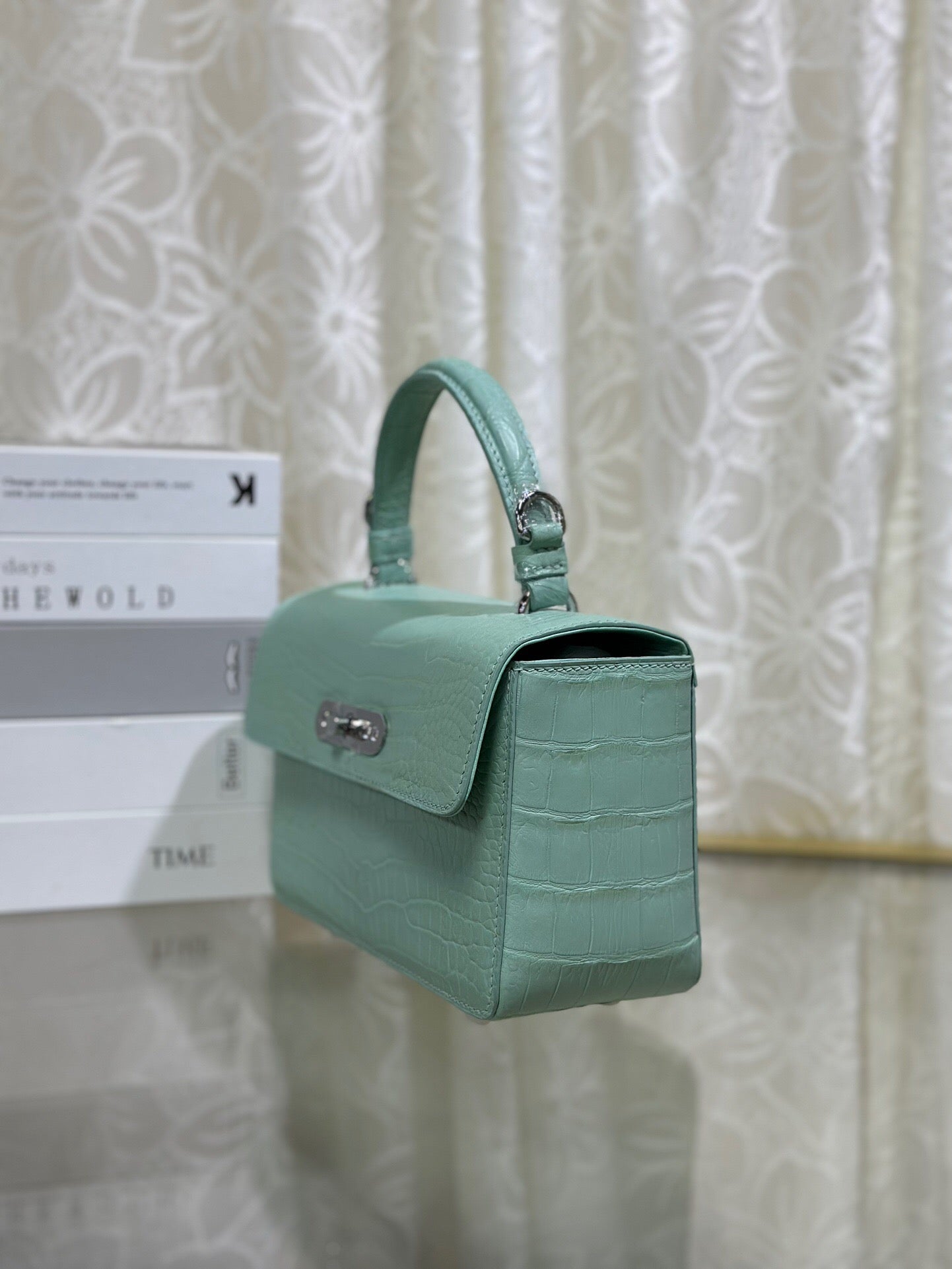 Crocodile Leather Handle Bag ,Women's Crocodile Leather Cross Body Bag