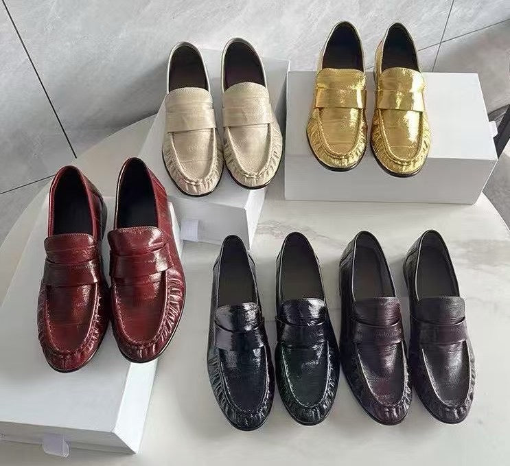 Men's Shoes , Soft Eel Skin Leather Loafers