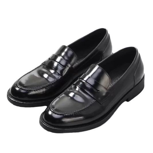 Genuine Shell Cordovan Leather Loafer Round Toe Shoes