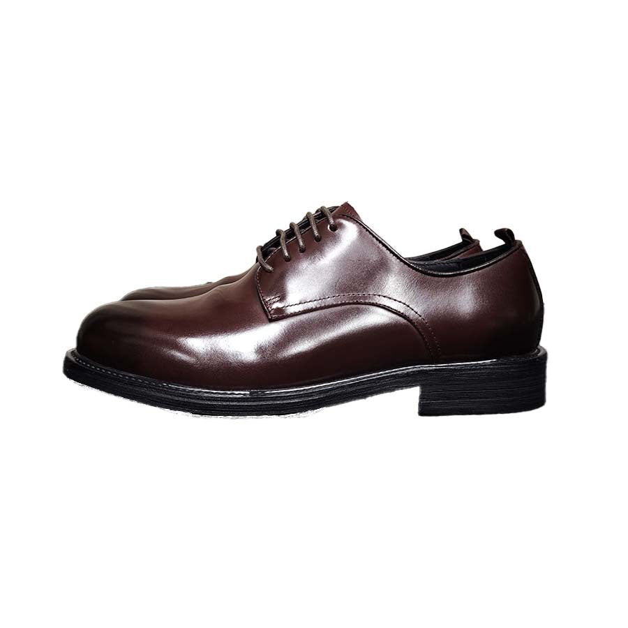 Genuine Shell Cordovan Leather Lace Up Roud Toe Shoes