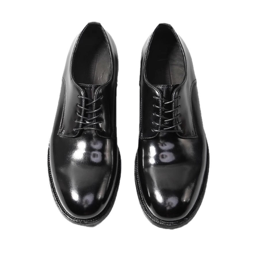 Genuine Shell Cordovan Leather Lace Up Roud Toe Shoes