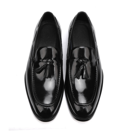 Genuine Shell Cordovan Leather Loafer Shoes With Tassle
