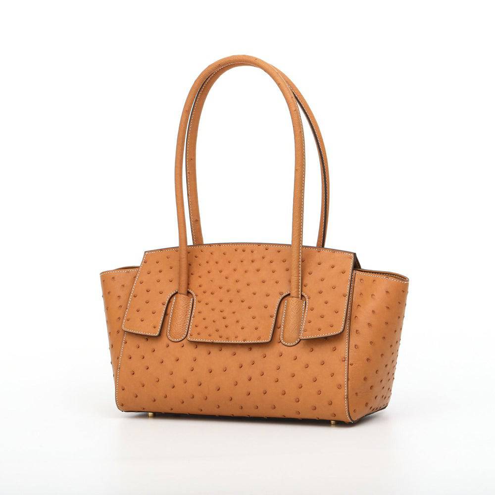 Womens  Ostrich Leather Large Shopper Shopping  Bag