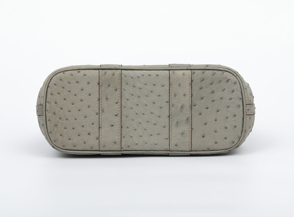 Genuine Ostrich Skin Leather Small Tote Bag