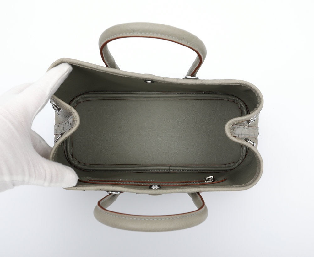 Genuine Ostrich Skin Leather Small Tote Bag