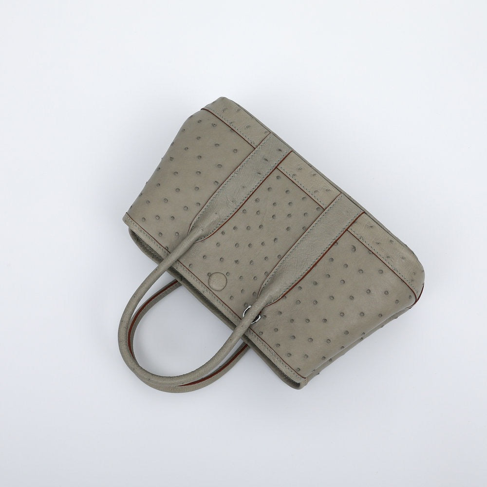 Genuine Ostrich Skin Leather Small Tote Bag