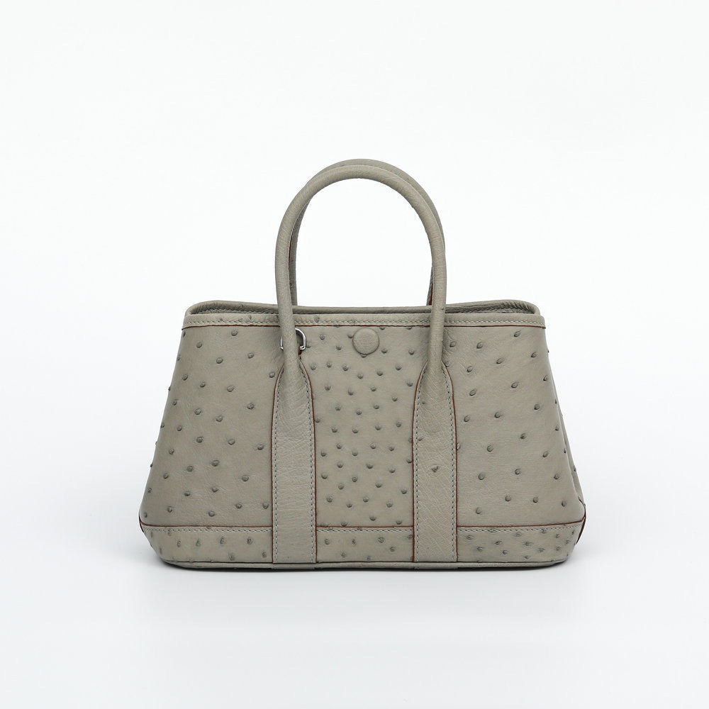 Genuine Ostrich Skin Leather Small Tote Bag