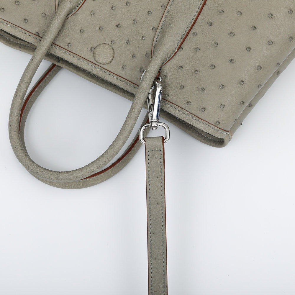 Genuine Ostrich Skin Leather Small Tote Bag