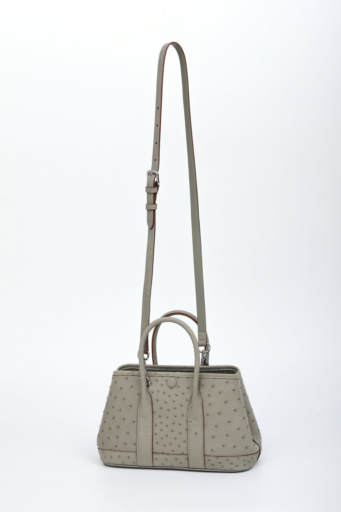 Genuine Ostrich Skin Leather Small Tote Bag