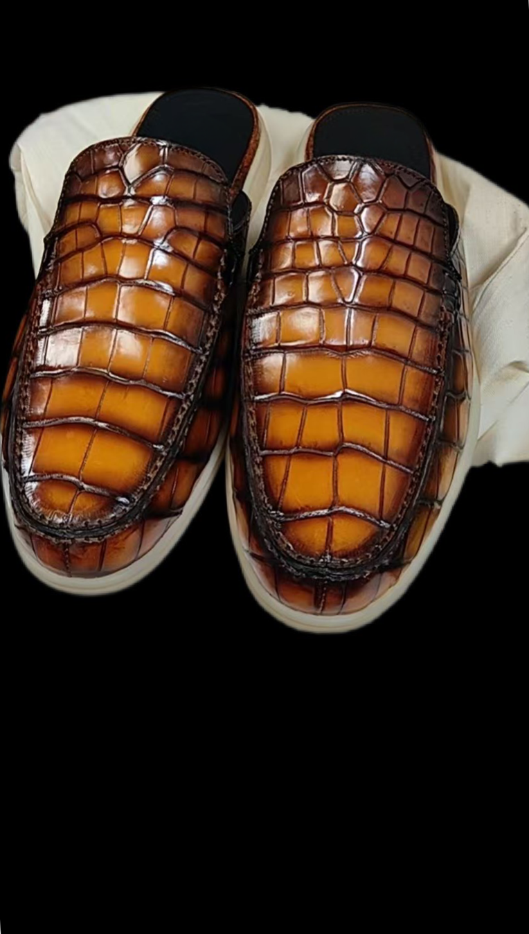 Preorder Crocodile Leather Loafer Shoes