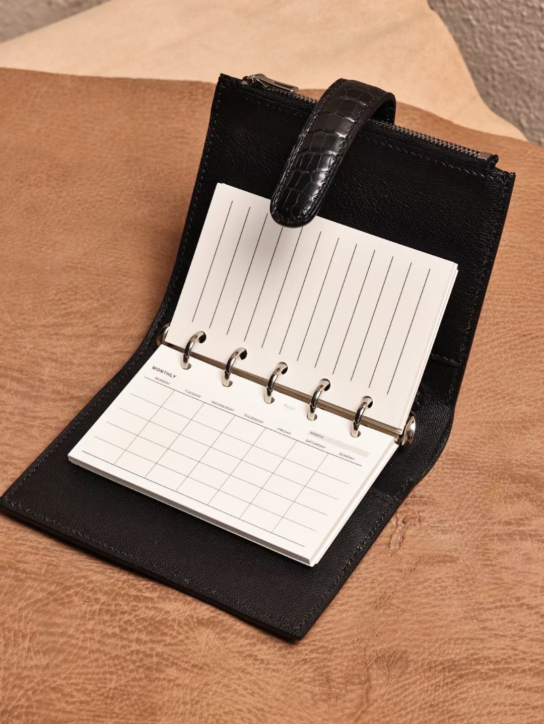 Genuine Crocodile Leather Binder Notebook