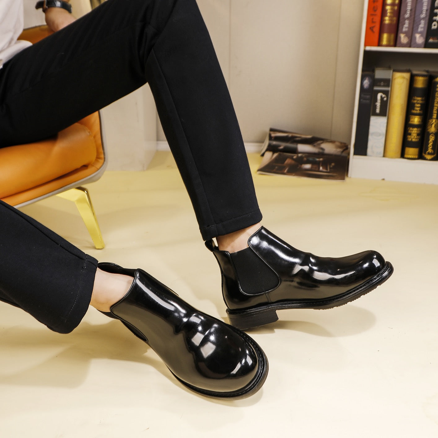 Genuine Shell Cordovan Leather Martin Boots Round Toe