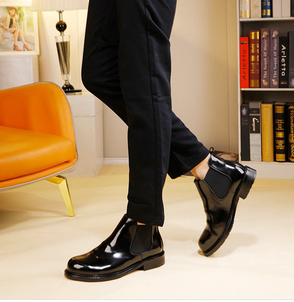 Genuine Shell Cordovan Leather Martin Boots Round Toe