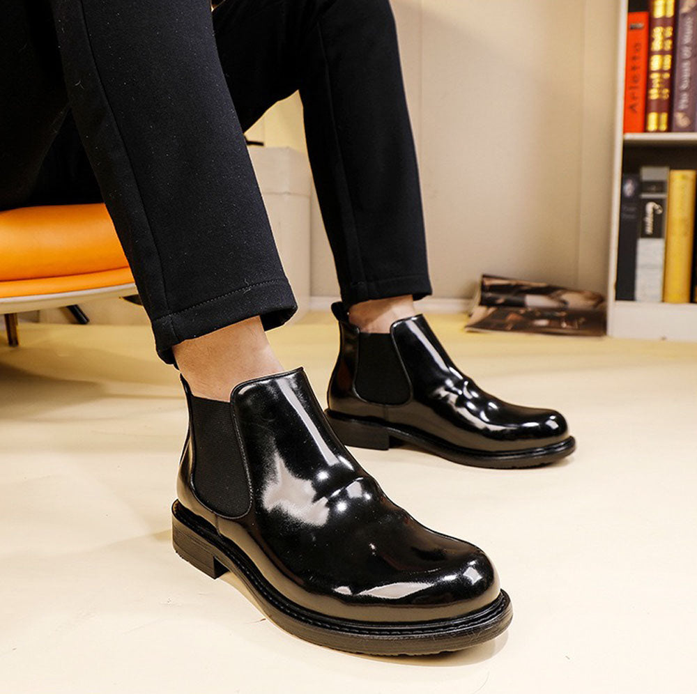 Genuine Shell Cordovan Leather Martin Boots Round Toe