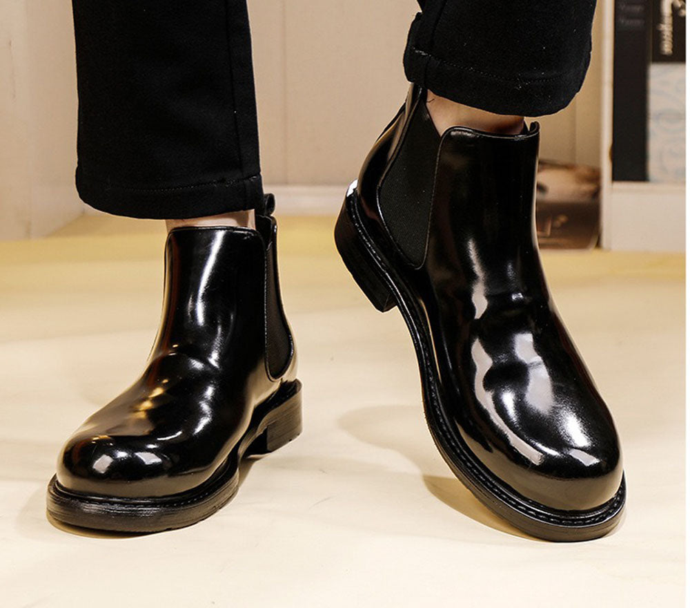 Genuine Shell Cordovan Leather Martin Boots Round Toe