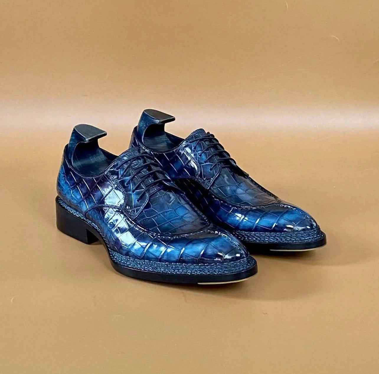 Crocodile Shoes, Men's Crocodile Leather Lace Up Business Dress Shoes
