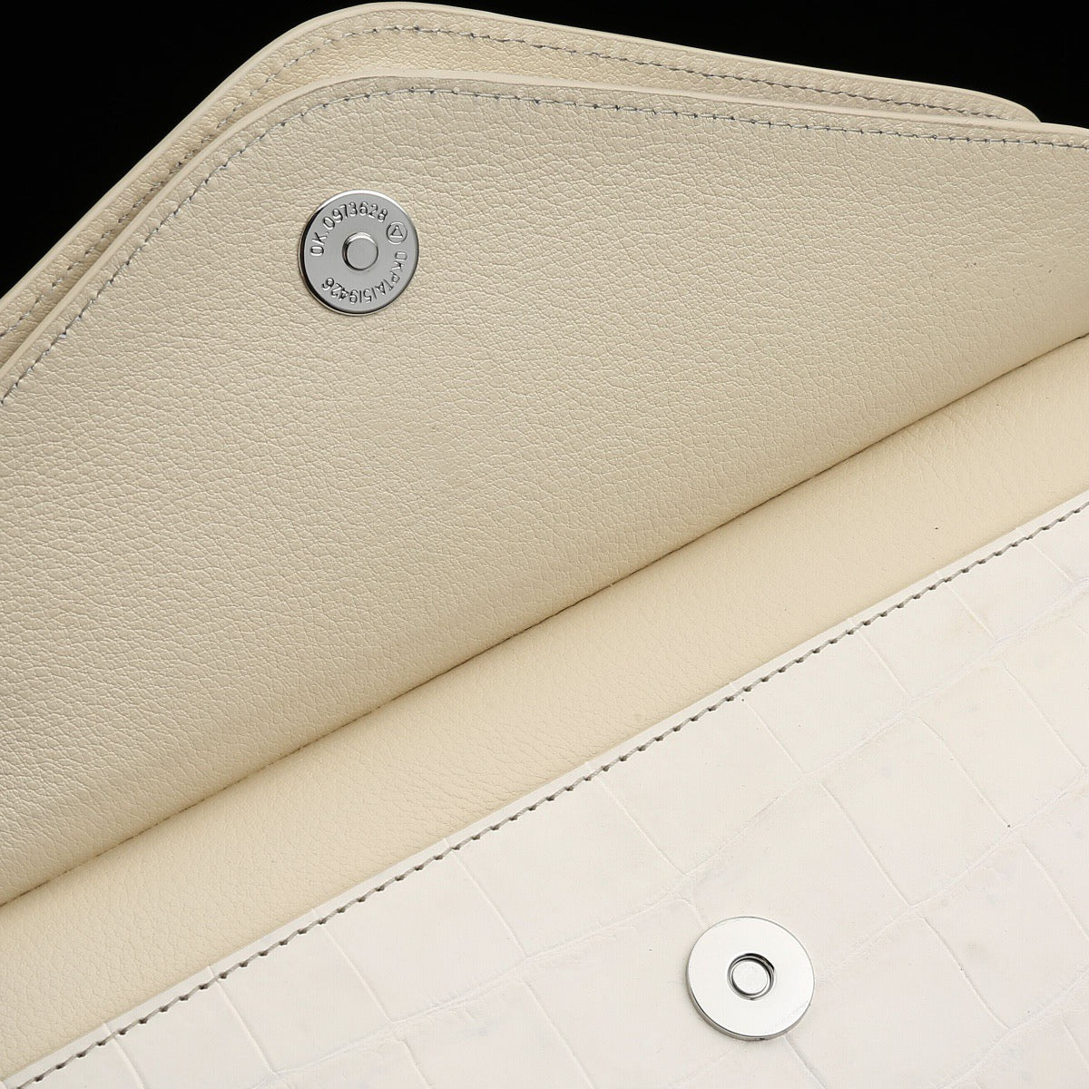 Himalayan White Crocodile Leather Clutch Shoulder Bag