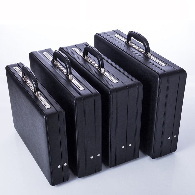 Leather Large Business Attache Case With Password