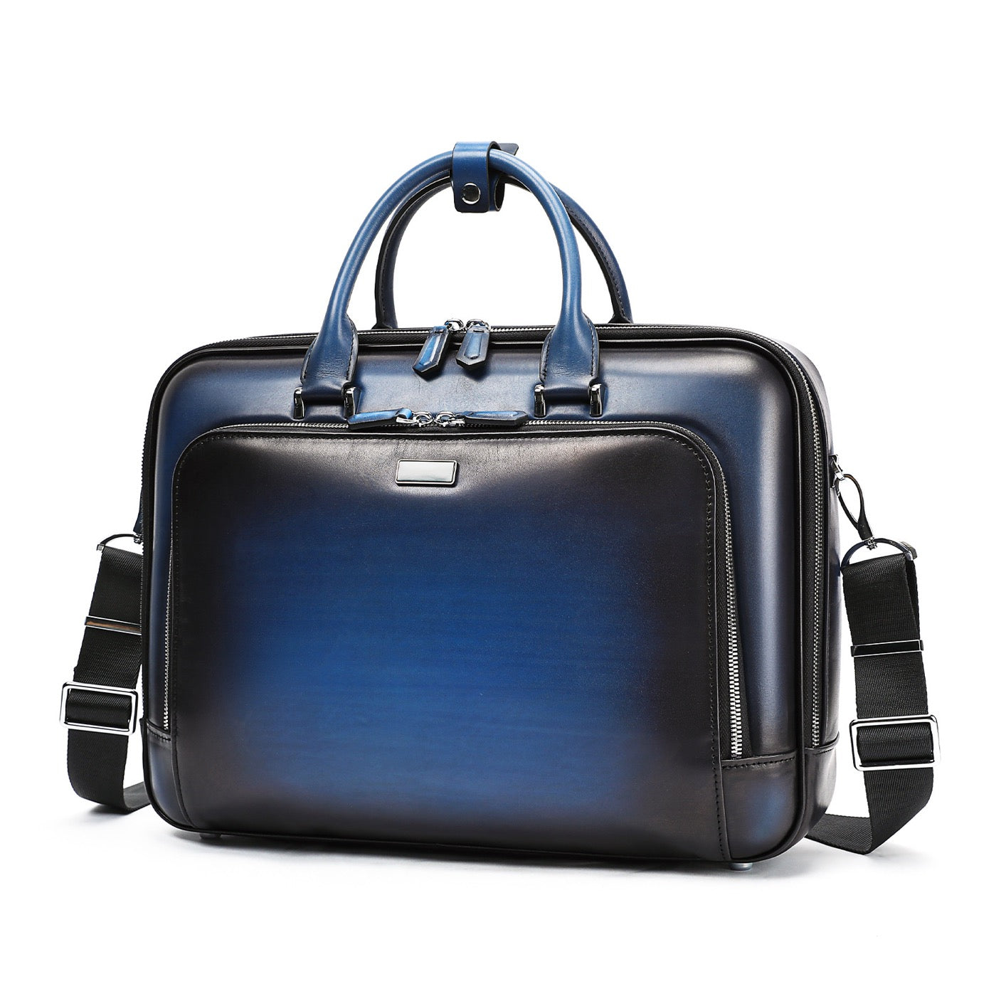 Unisex Vintage Genuine Calfskin Leather Check-In Carry On Universal Wheel 20 Inch Travelling Trolley Luggage Business Trolley Bag With Briefcase