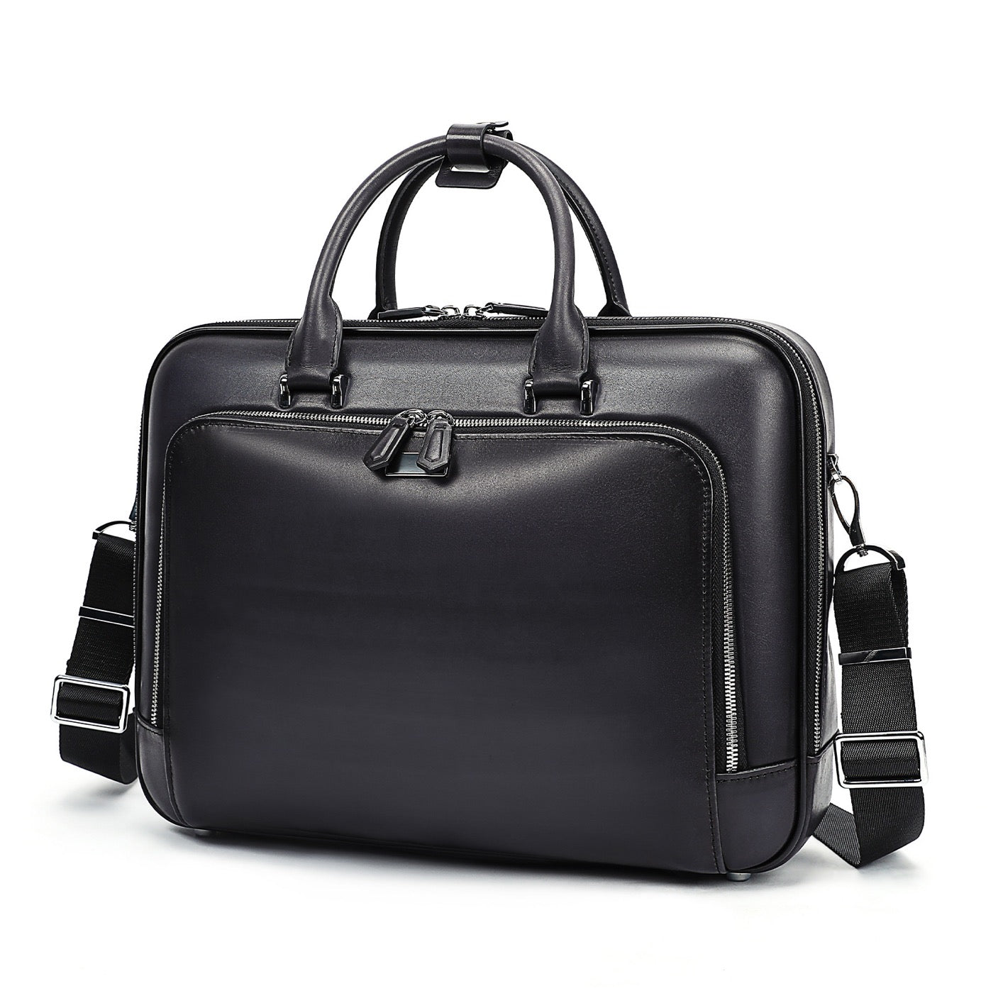 Unisex Vintage Genuine Calfskin Leather Check-In Carry On Universal Wheel 20 Inch Travelling Trolley Luggage Business Trolley Bag With Briefcase