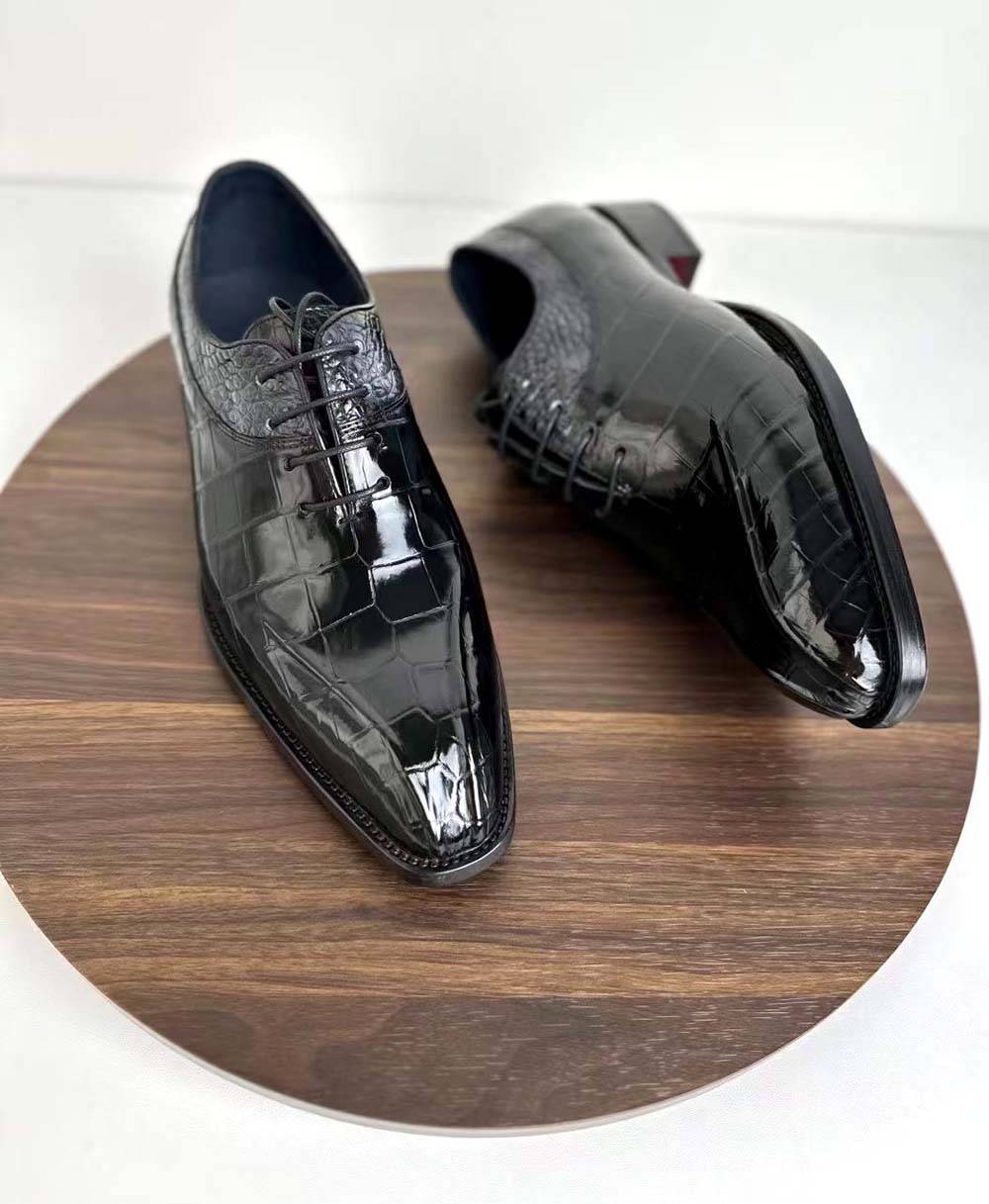 Preorder Crocodile Shoes Crocodile Shoe Mens Vintage Wine Red Business Lace Up Dress Shoes