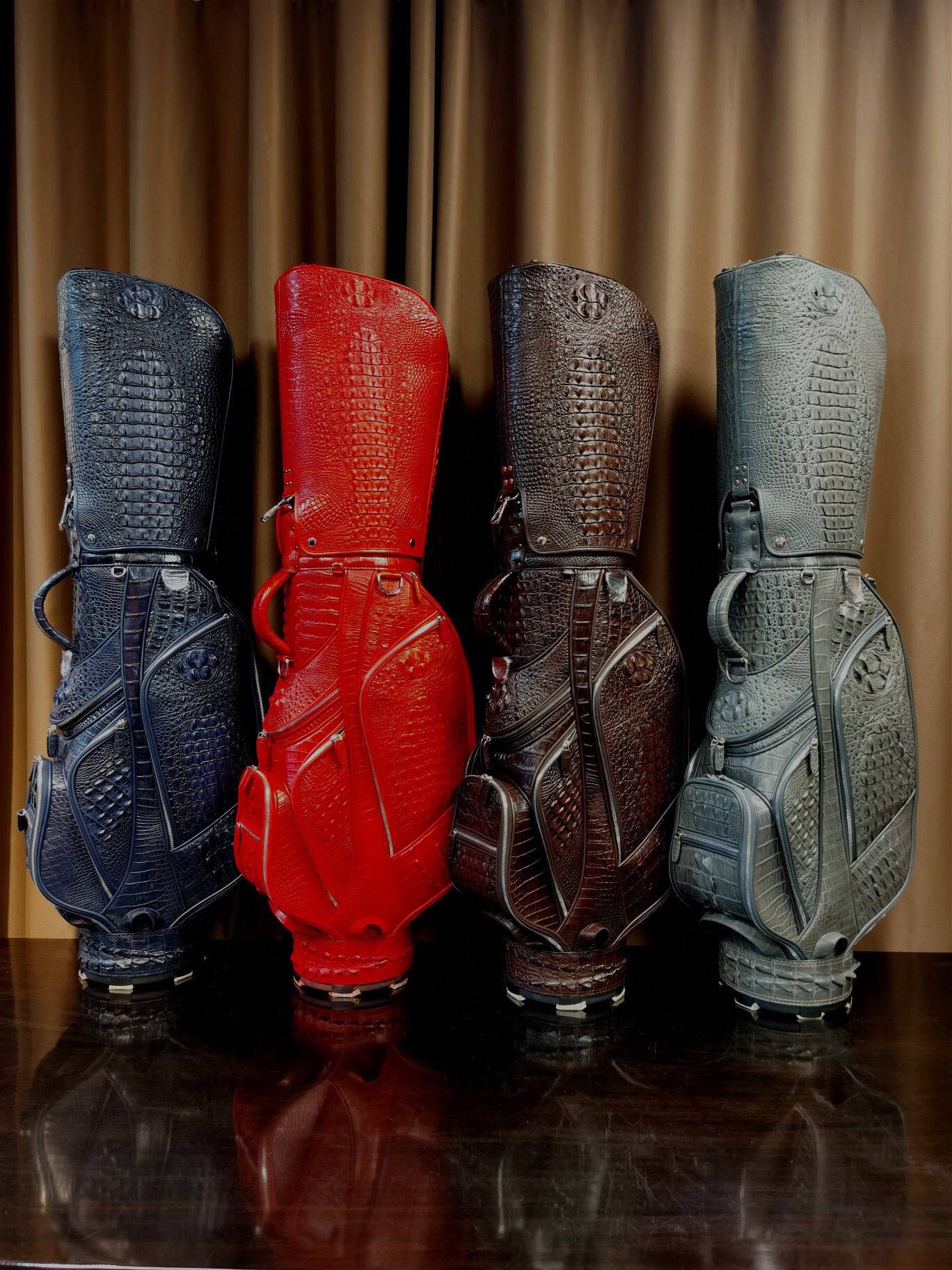 Crocodile Bone Leather Golf Bags ,Golf Sets , Golf Cart Bags & Golf Stand Bags White