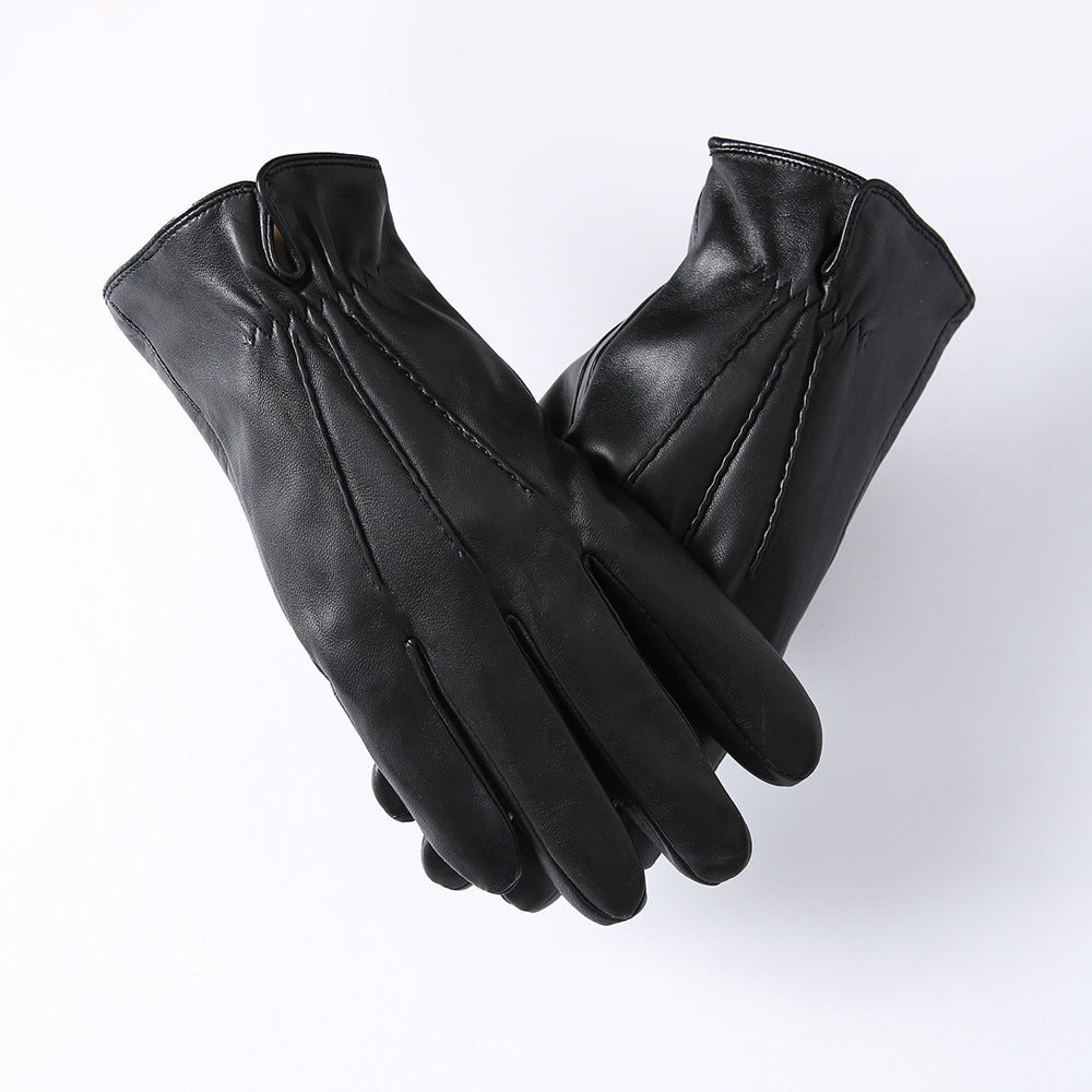 Men's Genuine Leather Touchscreen Gloves
