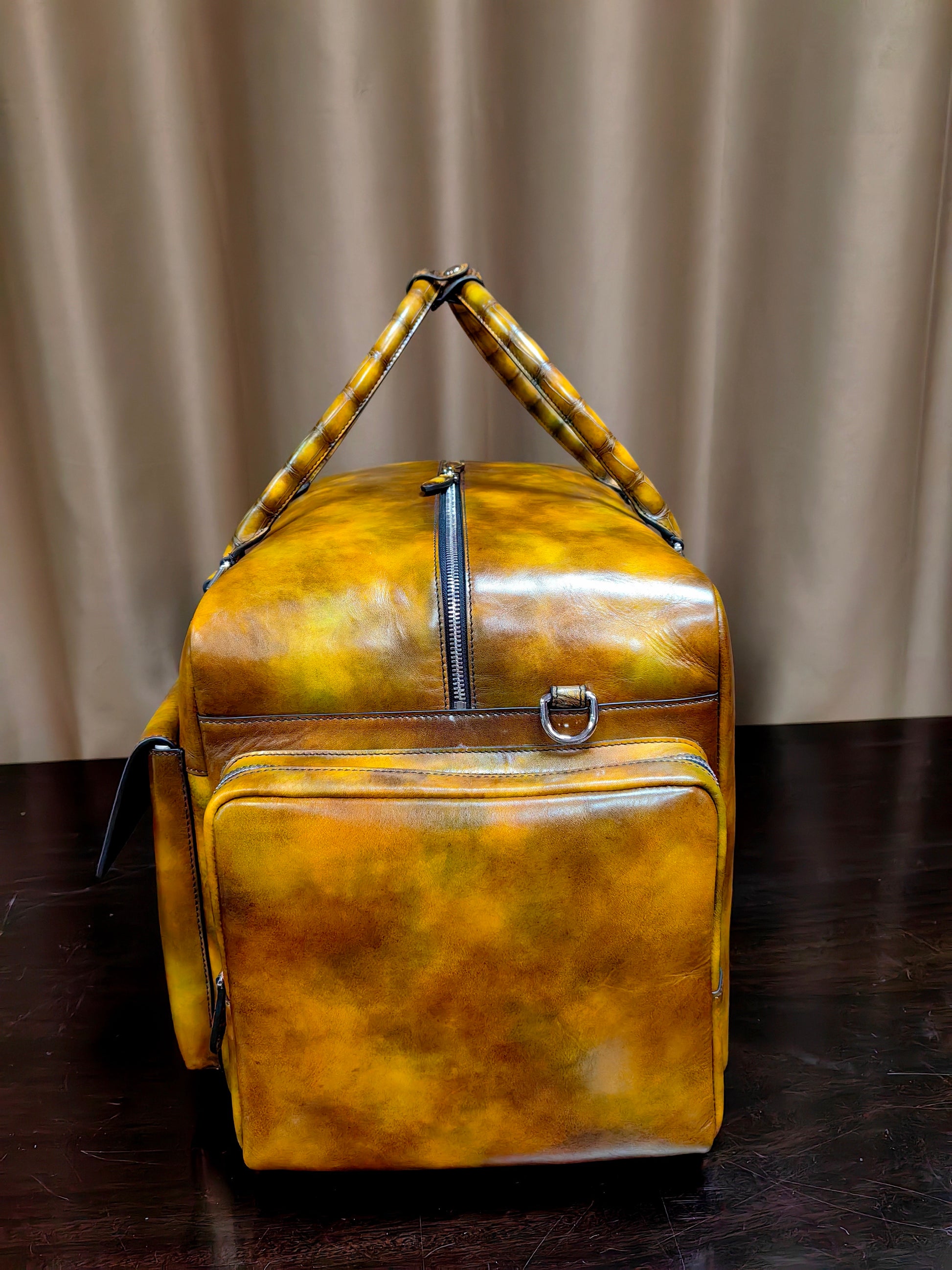 Unisex Ex Large Vintage Leather Travel Duffle Bag Vintage Brown