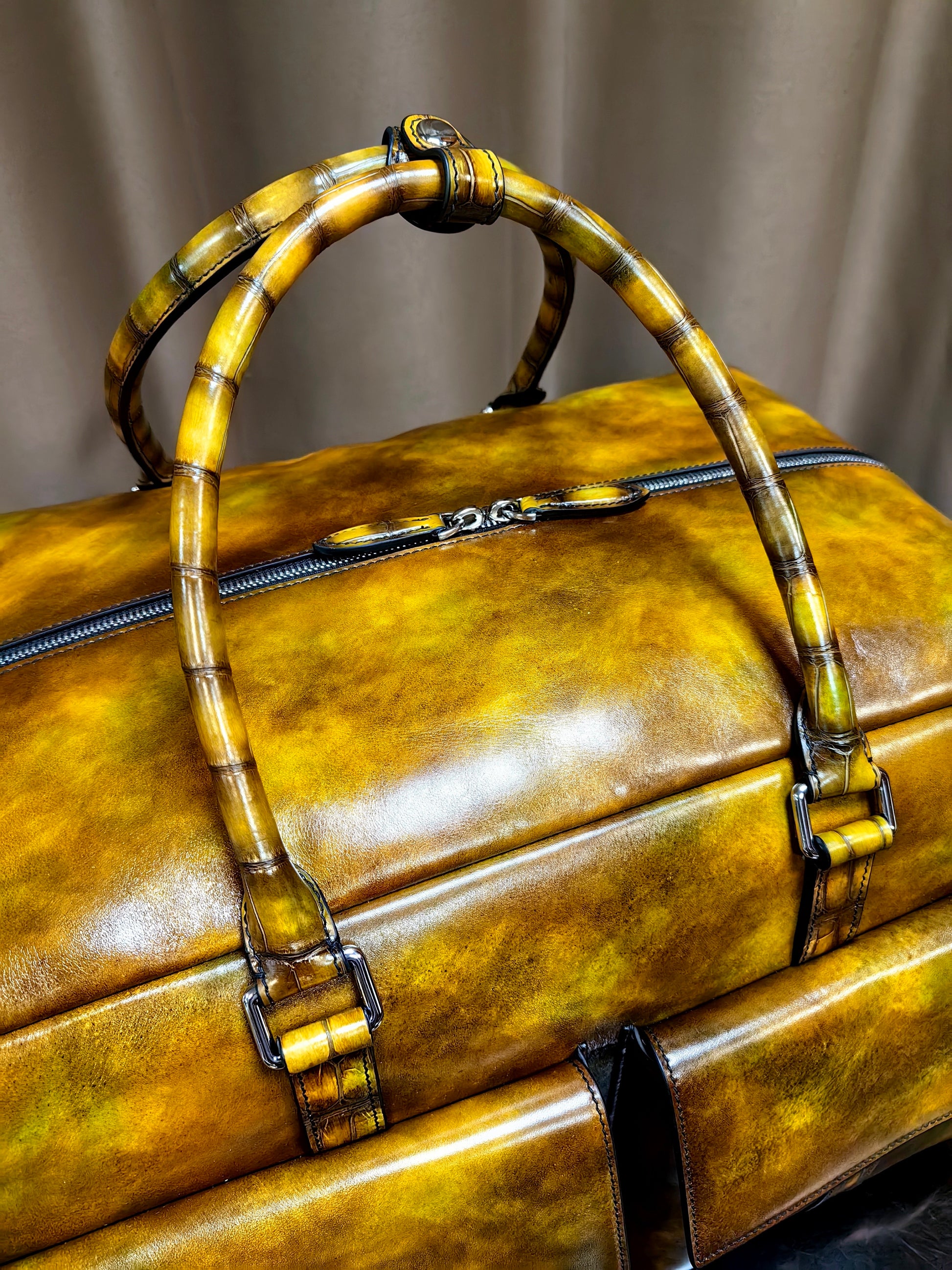 Unisex Ex Large Vintage Leather Travel Duffle Bag Vintage Brown