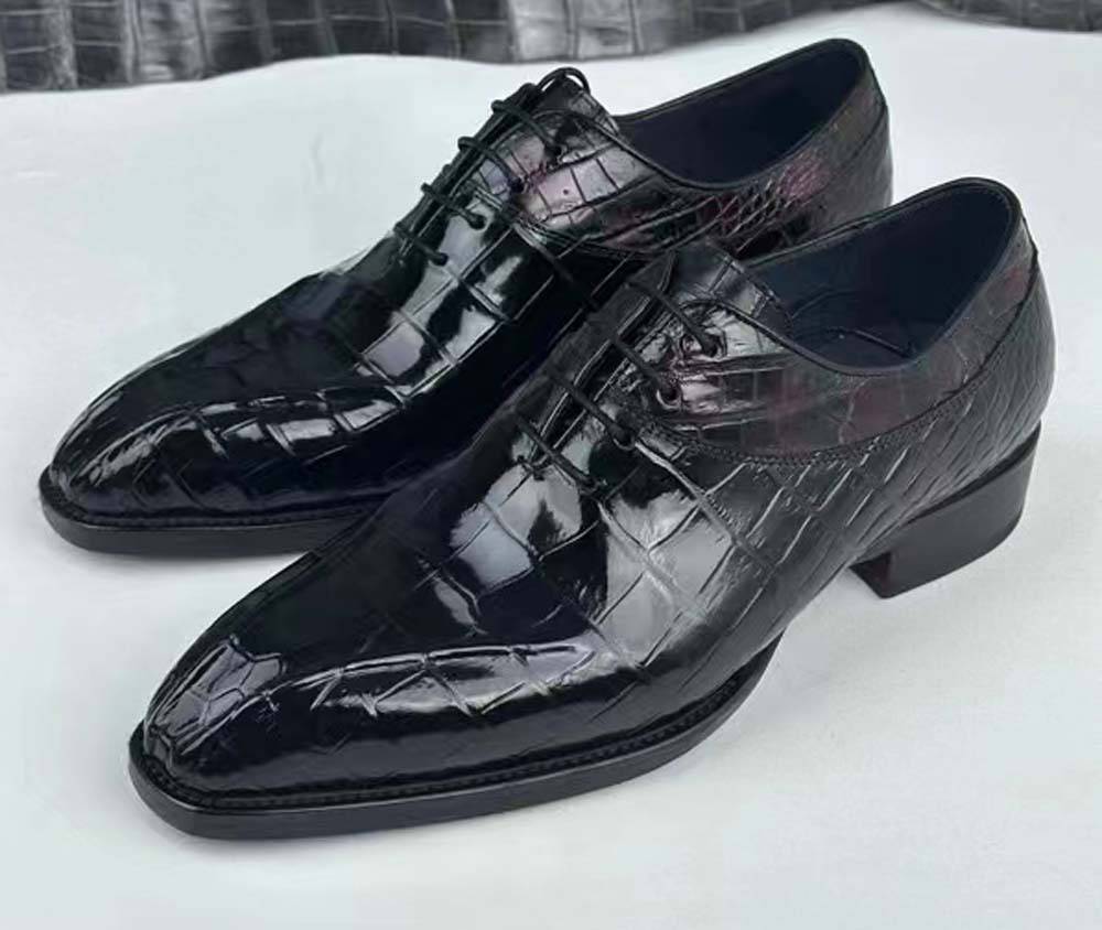 Preorder Crocodile Shoes Crocodile Shoe Mens Vintage Wine Red Business Lace Up Dress Shoes