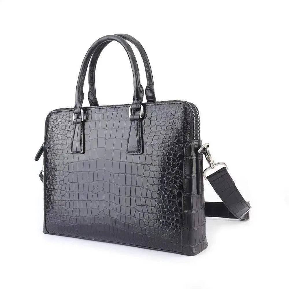 Men's Crocodile Leather Laptop Bags Briefcase