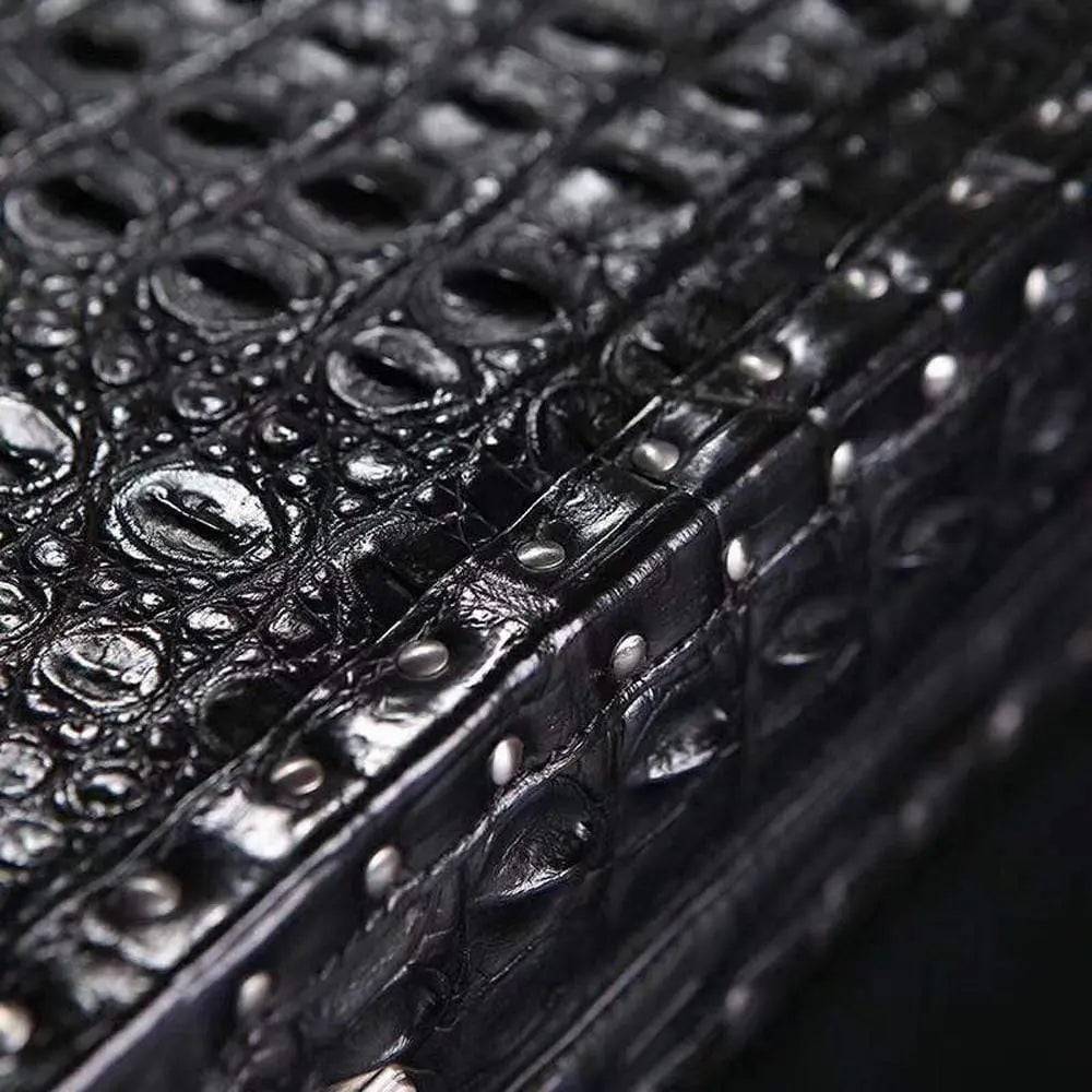 Preorder Men's Crocodile Skin Leather Large Black Business Professional Attache Travel Case