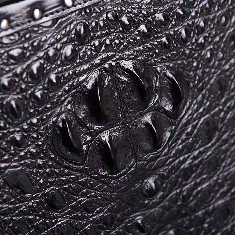 Preorder Men's Crocodile Skin Leather Large Black Business Professional Attache Travel Case