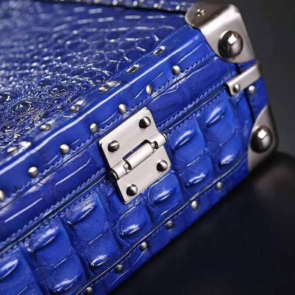 Preorder Men's Crocodile Skin Leather Large Black Business Professional Attache Travel Case