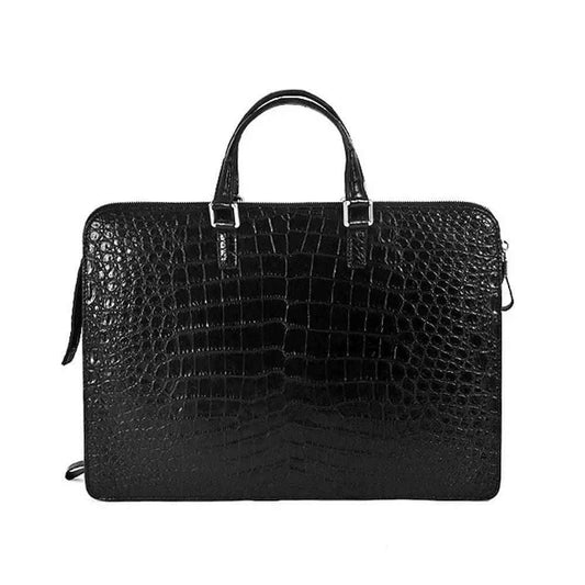 Men's Crocodile Leather Business Gentlemen Briefcase Attache
