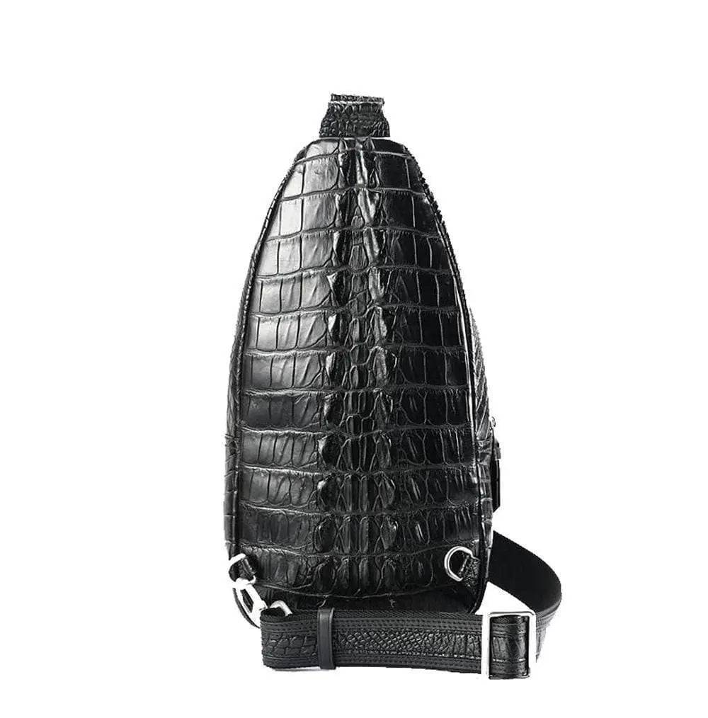 Men's Crocodile Leather Chest Sling  Cross Body Day Packs
