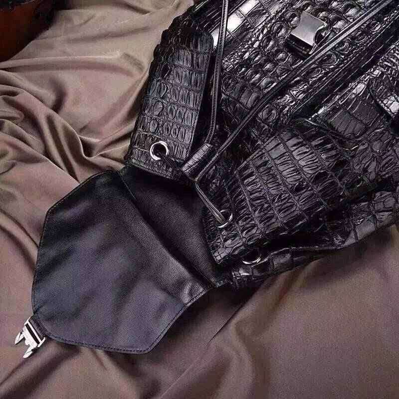 Mens Genuine Crocodile Leather Backpack