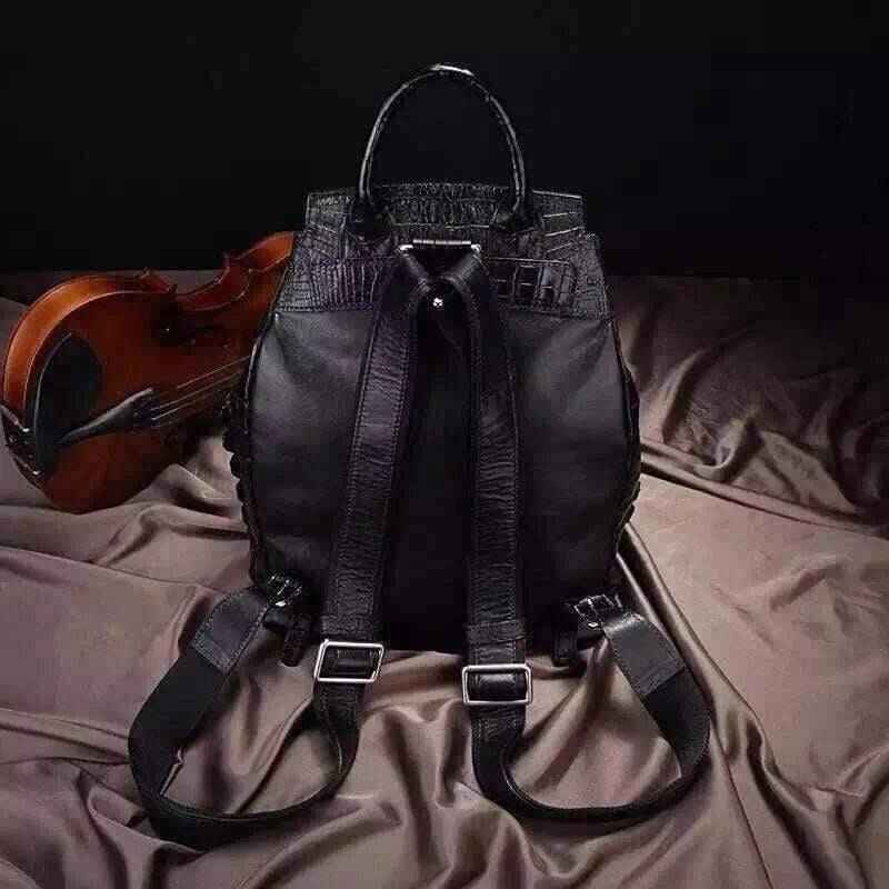 Mens Genuine Crocodile Leather Backpack