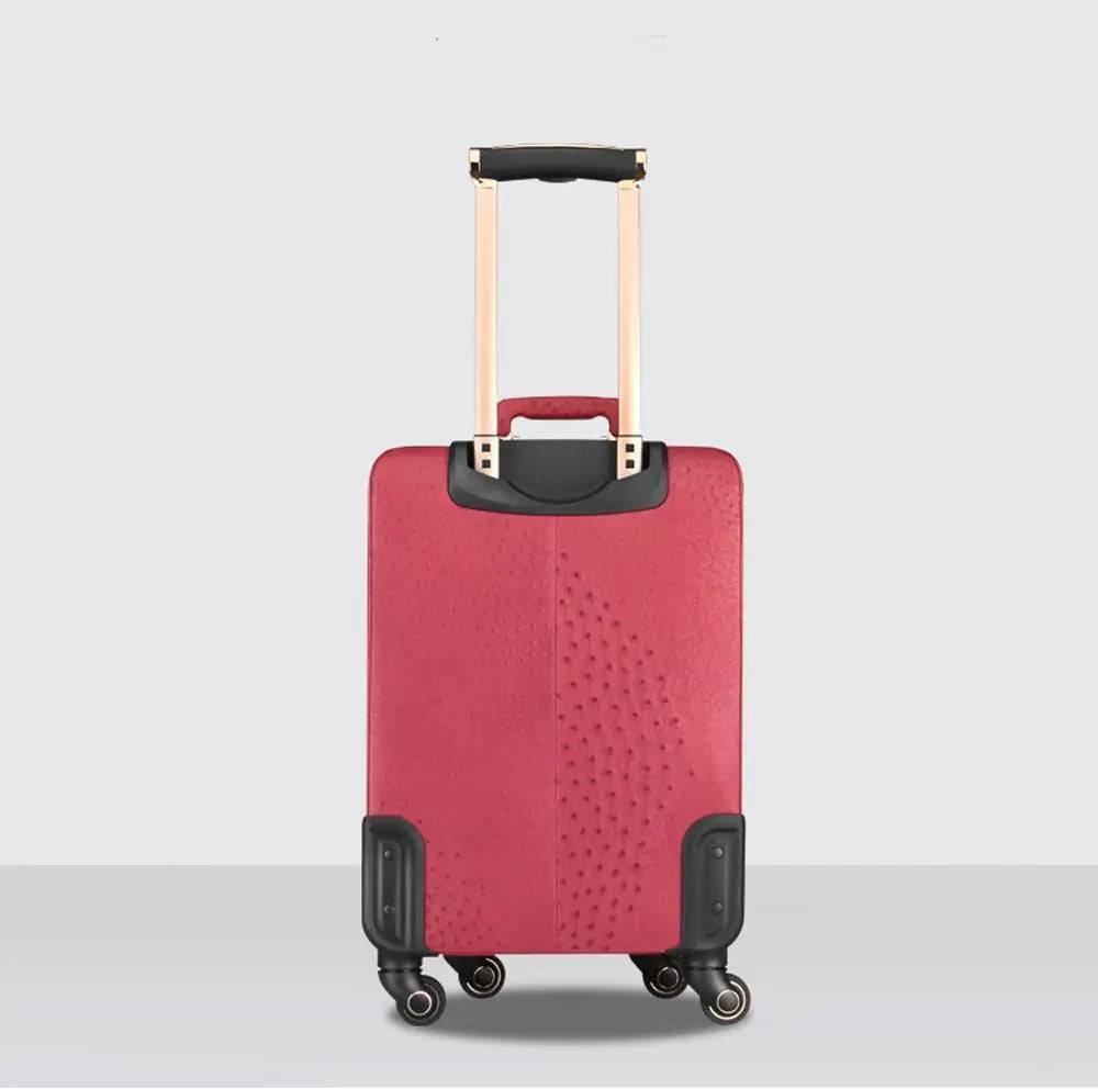 Ostrich  Leather 4-Wheeled Travelling Luggage Bags