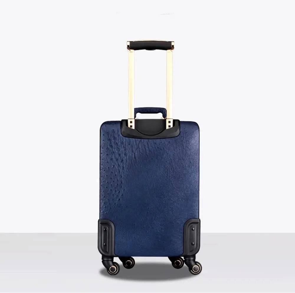 Ostrich  Leather 4-Wheeled Travelling Luggage Bags