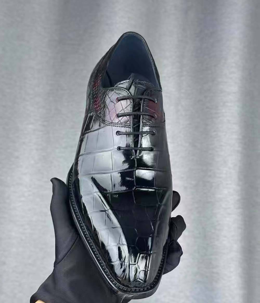 Preorder Crocodile Shoes Crocodile Shoe Mens Vintage Wine Red Business Lace Up Dress Shoes