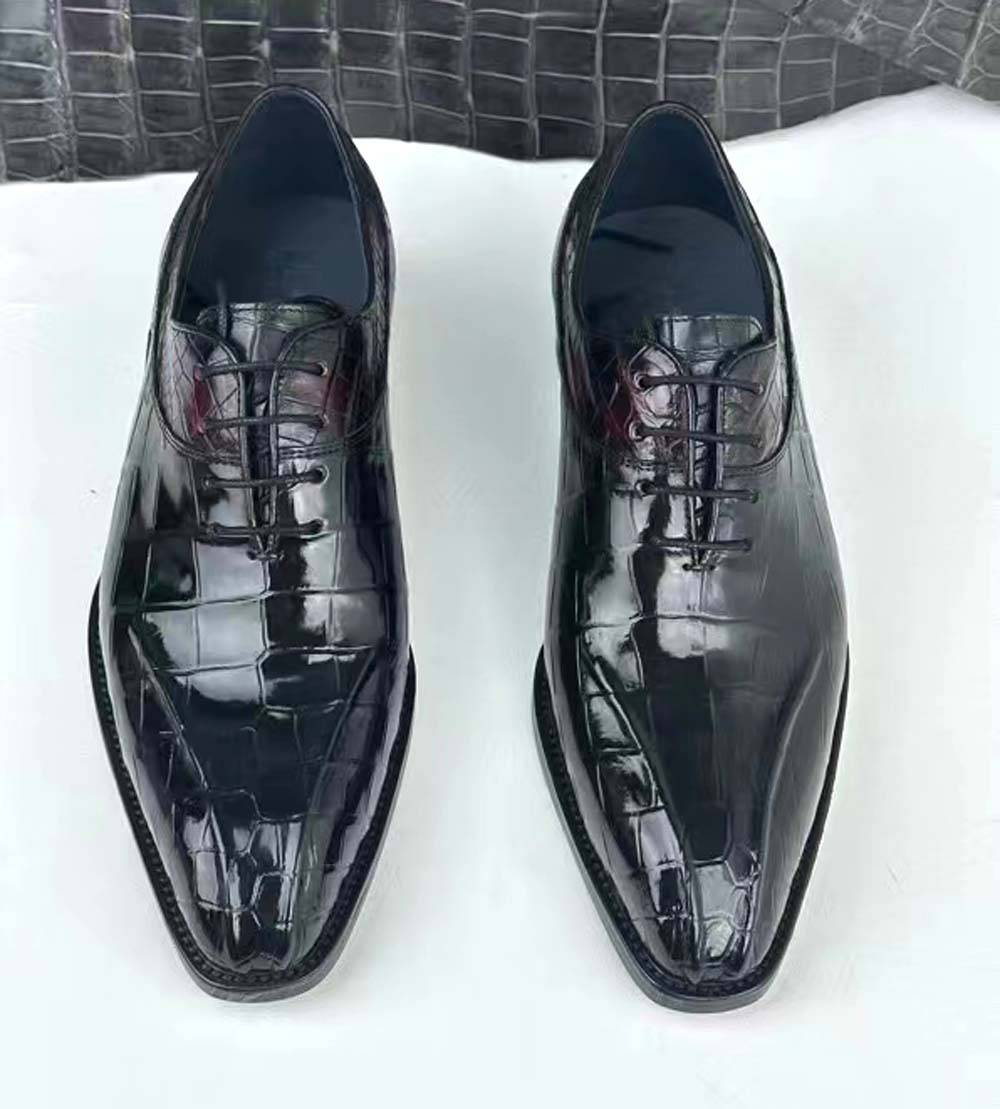Preorder Crocodile Shoes Crocodile Shoe Mens Vintage Wine Red Business Lace Up Dress Shoes