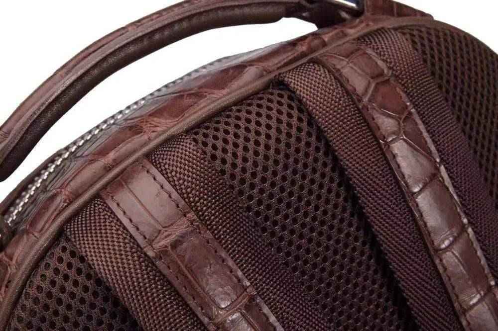 Rossie Viren Crocodile Skin Leather Backpack