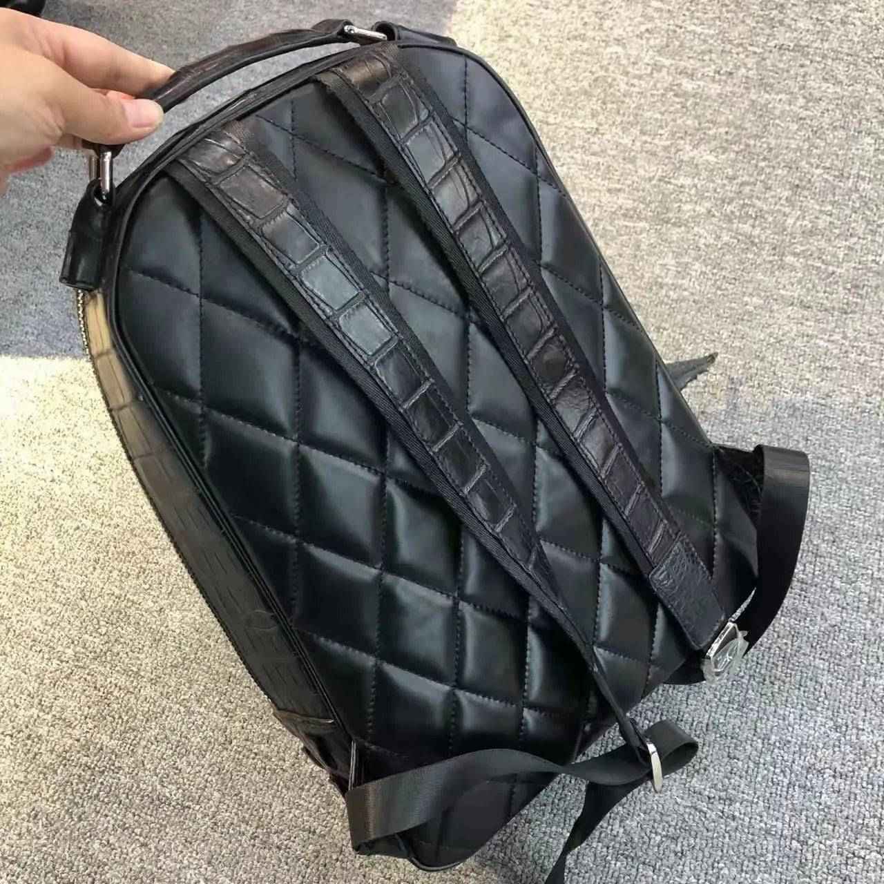 Rossie Viren Crocodile Skin Leather Backpack