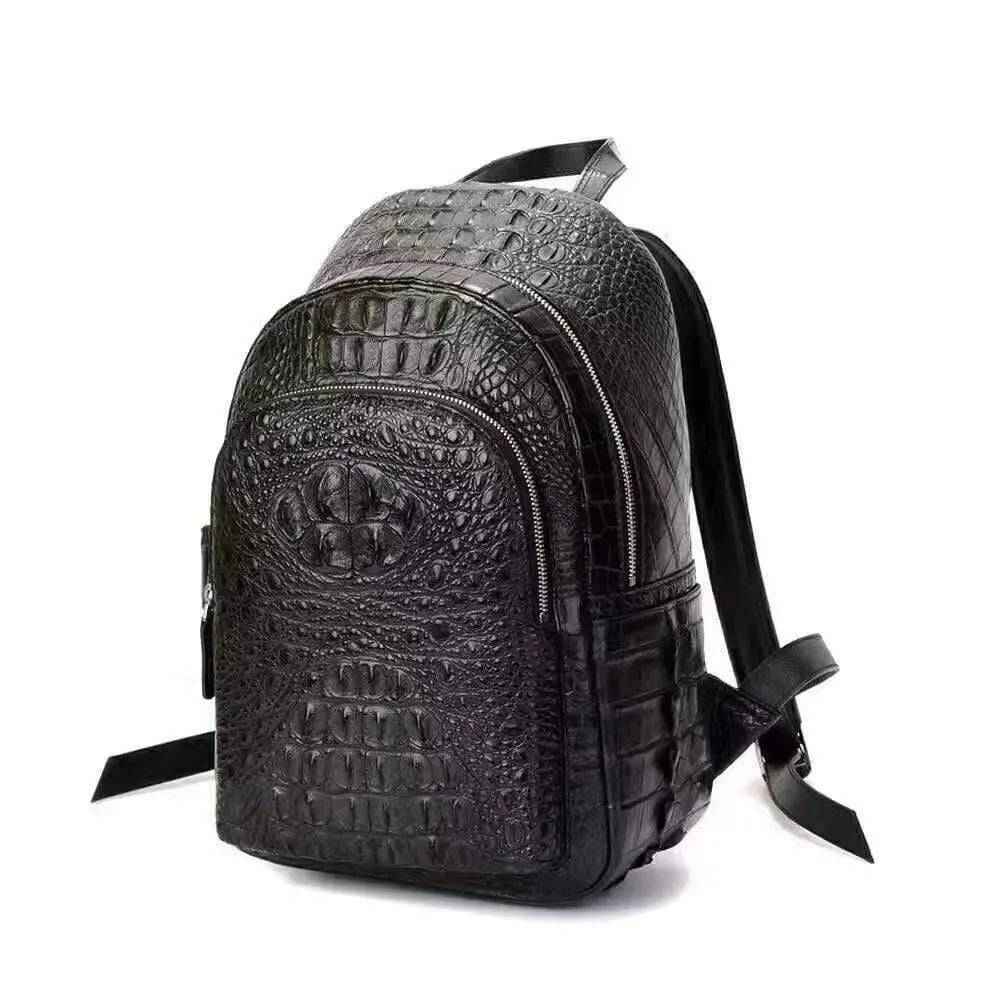 Rossie Viren Unisex Crocodile Skin Leather Backpack