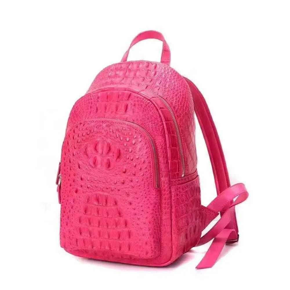 Rossie Viren Unisex Crocodile Skin Leather Backpack